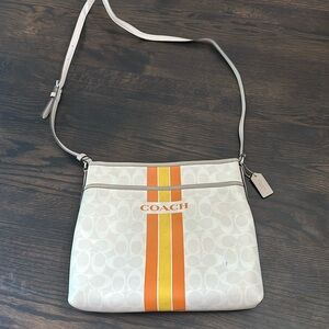 Coach Crossbody Messenger Striped Orange Stripe Bag